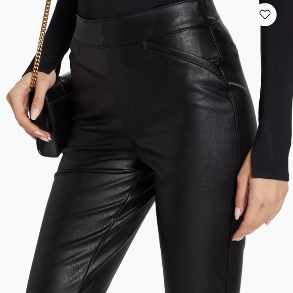 Spanx Stretch Faux Leather Flare Pants NWT XL BLACK - Picture 6 of 16